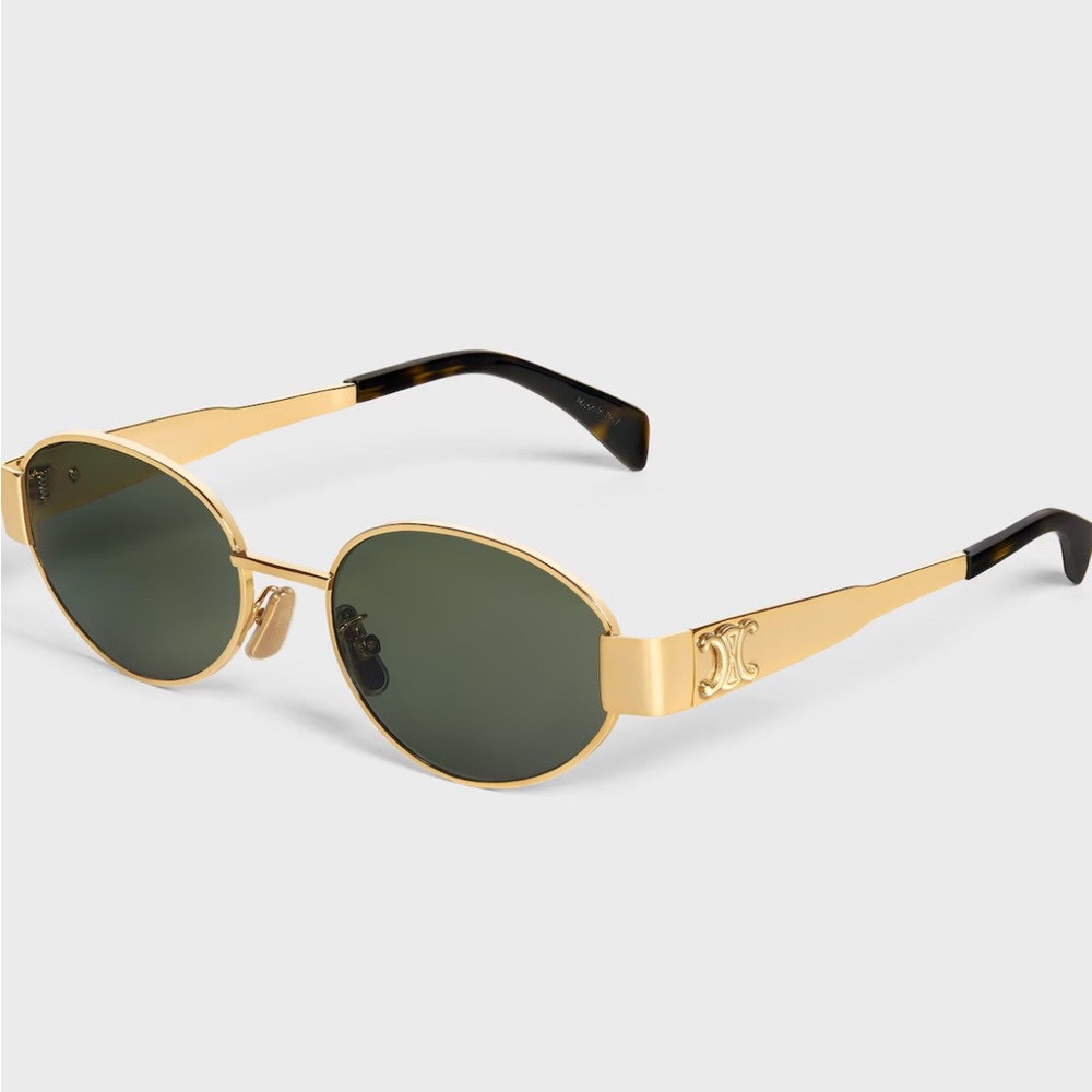 Celine Triomphe Gold Oval Sunglasses